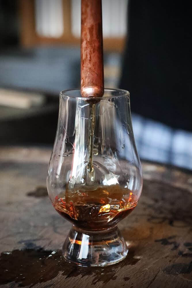 bourbon poured in glass